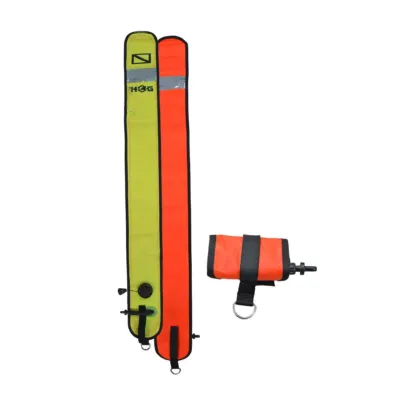HOG Delayed Surface Marker Buoy (DSMB) 0.9m/3ft - Yellow/Orange